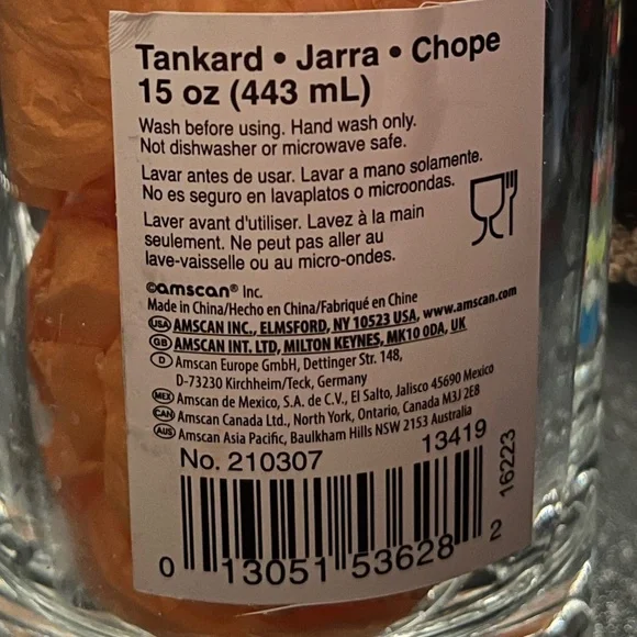 15oz glass mug "Cheers to 40 years!" - Picture 3 of 3